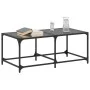 Schwarzer Couchtisch mit Glasoberfläche und Stahlgestell, 98,5x50x40 cm. von , Couchtisch - Ref: Foro24-845979, Preis: 47,63 ...