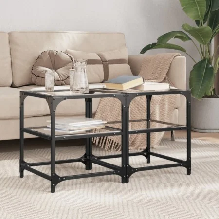 Glasoberfläche für Couchtisch, 2 Stück, Stahl, 40x40x45 cm. von , Couchtisch - Ref: Foro24-846003, Preis: 52,78 €, Rabatt: %