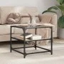 Schwarzer Couchtisch mit Glasoberfläche und Stahlgestell, 50x50x45 cm. von , Couchtisch - Ref: Foro24-846008, Preis: 41,14 €,...