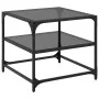Mesa de centro superficie de vidrio acero negra 50x50x45 cm by , Coffee table - Ref: Foro24-846008, Price: 41,14 €, Discount: %