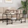 Schwarzer Couchtisch mit Glasoberfläche und Stahlgestell, 98,5x50x45 cm. von , Couchtisch - Ref: Foro24-846015, Preis: 58,47 ...