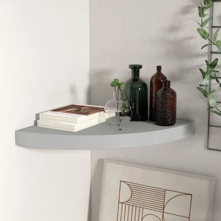 323922 Floating Corner Shelf Gray 35x35x3.8 cm MDF by vidaXL, Shelves and shelves - Ref: Foro24-323922, Price: 22,26 €, Disco...