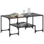 Schwarzer Couchtisch mit Glasoberfläche und Stahlgestell, 98,5x50x45 cm. von , Couchtisch - Ref: Foro24-846015, Preis: 58,47 ...
