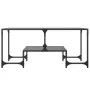 Schwarzer Couchtisch mit Glasoberfläche und Stahlgestell, 98,5x50x45 cm. von , Couchtisch - Ref: Foro24-846015, Preis: 58,47 ...