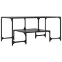 Schwarzer Couchtisch mit Glasoberfläche und Stahlgestell, 98,5x50x45 cm. von , Couchtisch - Ref: Foro24-846015, Preis: 58,47 ...