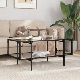 Mesa de centro superficie de vidrio acero negra 98,5x50x45 cm by , Coffee table - Ref: Foro24-846043, Price: 77,65 €, Discoun...