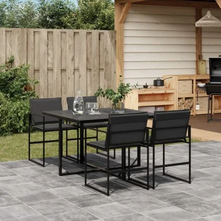 Gartensitzgruppe 5-teilig mit schwarzen Textilen-Kissen von , Gartensets - Ref: Foro24-3295073, Preis: 258,19 €, Rabatt: %