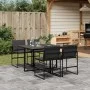 Juego de comedor de jardín 5 pzas con cojines textileno negro by , Garden sets - Ref: Foro24-3295073, Price: 258,01 €, Discou...