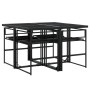 Juego de comedor de jardín 5 pzas con cojines textileno negro by , Garden sets - Ref: Foro24-3295073, Price: 262,19 €, Discou...
