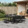 Gartensitzgruppe 11-teilig mit schwarzen Textilen-Kissen von , Gartensets - Ref: Foro24-3295084, Preis: 477,18 €, Rabatt: %