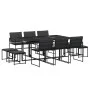 Gartensitzgruppe 11-teilig mit schwarzen Textilen-Kissen von , Gartensets - Ref: Foro24-3295084, Preis: 477,18 €, Rabatt: %