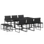Juego de comedor de jardín 11 pzas con cojines textileno negro by , Garden sets - Ref: Foro24-3295084, Price: 484,85 €, Disco...