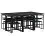 Juego de comedor de jardín 11 pzas con cojines textileno negro by , Garden sets - Ref: Foro24-3295084, Price: 484,85 €, Disco...