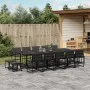 Juego de comedor de jardín 15 pzas con cojines textileno negro by , Garden sets - Ref: Foro24-3295086, Price: 775,55 €, Disco...