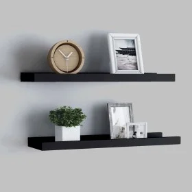Shelf for photo frames 2 pcs black MDF 40x9x3 cm by vidaXL, Shelves and shelves - Ref: Foro24-323931, Price: 15,86 €, Discoun...