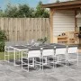 Juego de comedor de jardín 9 pzas con cojines textilene blanco by , Garden sets - Ref: Foro24-3295090, Price: 515,47 €, Disco...