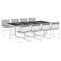 Juego de comedor de jardín 9 pzas con cojines textilene blanco by , Garden sets - Ref: Foro24-3295090, Price: 515,47 €, Disco...