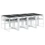 Juego de comedor de jardín 9 pzas con cojines textilene blanco by , Garden sets - Ref: Foro24-3295090, Price: 515,47 €, Disco...