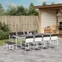 Juego de comedor de jardín 13 pzas con cojines textilene blanco de , Conjuntos de jardín - Ref: Foro24-3295115, Precio: 594,2...