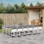 Juego de comedor de jardín 13 pzas con cojines textilene blanco by , Garden sets - Ref: Foro24-3295092, Price: 800,11 €, Disc...