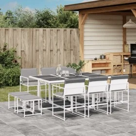 Gartensitzgruppe 11-teilig mit weißen Textilene-Kissen. von , Gartensets - Ref: Foro24-3295099, Preis: 466,76 €, Rabatt: %