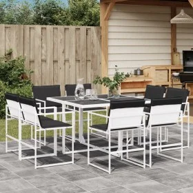 Gartensitzgruppe 9-teilig mit weißen Textilene-Kissen. von , Gartensets - Ref: Foro24-3295108, Preis: 412,55 €, Rabatt: %