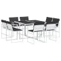Gartensitzgruppe 9-teilig mit weißen Textilene-Kissen. von , Gartensets - Ref: Foro24-3295108, Preis: 412,55 €, Rabatt: %