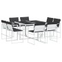 Juego de comedor de jardín 9 pzas con cojines textilene blanco by , Garden sets - Ref: Foro24-3295108, Price: 417,78 €, Disco...