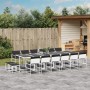 Juego de comedor de jardín 17 pzas con cojines textilene blanco by , Garden sets - Ref: Foro24-3295117, Price: 886,13 €, Disc...