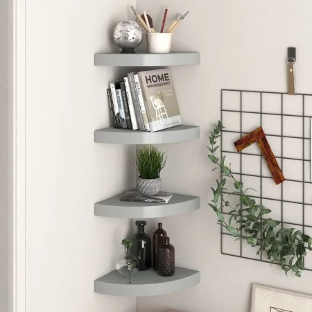 Floating wall shelves 4 pcs MDF gray 25x25x3.8 cm by vidaXL, Shelves and shelves - Ref: Foro24-323903, Price: 40,49 €, Discou...