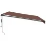 Toldo retráctil automático con luces LED marrón 500x300 cm by , Awnings - Ref: Foro24-3310219, Price: 622,38 €, Discount: %