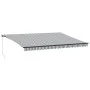 Toldo retráctil manual gris antracita y blanco 500x300 cm de , Toldos - Ref: Foro24-3310238, Precio: 528,62 €, Descuento: %