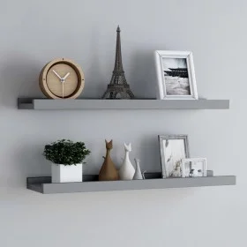 Shelf for photo frames 2 pcs gray MDF 80x9x3 cm by vidaXL, Shelves and shelves - Ref: Foro24-323936, Price: 21,01 €, Discount: %
