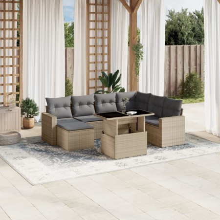 Set de sofás de jardín y cojines 8 piezas ratán sintético beige von , Gartensets - Ref: Foro24-3267439, Preis: 531,84 €, Raba...