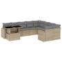 Juego de sofás jardín con cojines beige 10 pzas ratán sintético von , Gartensets - Ref: Foro24-3267509, Preis: 629,81 €, Raba...