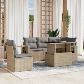 Juego de sofás jardín con cojines 6 pzas ratán sintético beige von , Gartensets - Ref: Foro24-3267909, Preis: 433,46 €, Rabat...