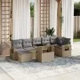 Set de sofás de jardín y cojines 8 piezas ratán sintético beige de , Conjuntos de jardín - Ref: Foro24-3268059, Precio: 538,9...