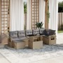 Set de sofás de jardín y cojines 8 piezas ratán sintético beige by , Garden sets - Ref: Foro24-3268059, Price: 536,59 €, Disc...