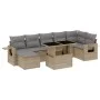 Set de sofás de jardín y cojines 8 piezas ratán sintético beige de , Conjuntos de jardín - Ref: Foro24-3268059, Precio: 538,9...