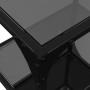 Regalbrett mit schwarzer Glasoberfläche und Stahlgestell, 40x30x123 cm. von , Kleiderbügel und Regale - Ref: Foro24-846041, P...