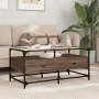 Mesa de centro con puertas de vidrio marrón roble 68,5x50x50 cm by , Coffee table - Ref: Foro24-846048, Price: 94,96 €, Disco...