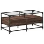 Mesa de centro con puertas de vidrio marrón roble 68,5x50x50 cm by , Coffee table - Ref: Foro24-846048, Price: 94,96 €, Disco...