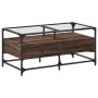 Mesa de centro con puertas de vidrio marrón roble 68,5x50x50 cm by , Coffee table - Ref: Foro24-846048, Price: 96,26 €, Disco...