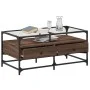 Mesa de centro con puertas de vidrio marrón roble 68,5x50x50 cm by , Coffee table - Ref: Foro24-846048, Price: 94,96 €, Disco...