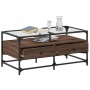 Mesa de centro con puertas de vidrio marrón roble 68,5x50x50 cm by , Coffee table - Ref: Foro24-846048, Price: 96,26 €, Disco...