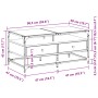 Mesa de centro con puertas de vidrio marrón roble 68,5x50x50 cm by , Coffee table - Ref: Foro24-846048, Price: 96,26 €, Disco...