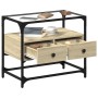 Mueble TV cristal y madera ingeniería roble Sonoma 60x35x51 cm by , TV Furniture - Ref: Foro24-846055, Price: 56,82 €, Discou...