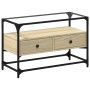 TV-Möbel aus Glas und Holz, Eichenholzoptik, 80x35x51 cm. von , TV-Möbel - Ref: Foro24-846060, Preis: 70,01 €, Rabatt: %