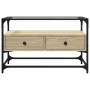 TV-Möbel aus Glas und Holz, Eichenholzoptik, 80x35x51 cm. von , TV-Möbel - Ref: Foro24-846060, Preis: 70,01 €, Rabatt: %