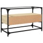 Mueble TV cristal y madera ingeniería roble Sonoma 80x35x51 cm de , Muebles TV - Ref: Foro24-846060, Precio: 70,01 €, Descuen...